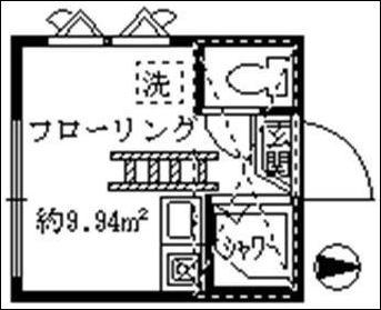 フェリスリオン(ワンルーム/2階)の間取り写真
