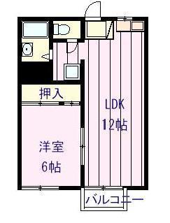 KNハイツ(1LDK/2階)の間取り写真