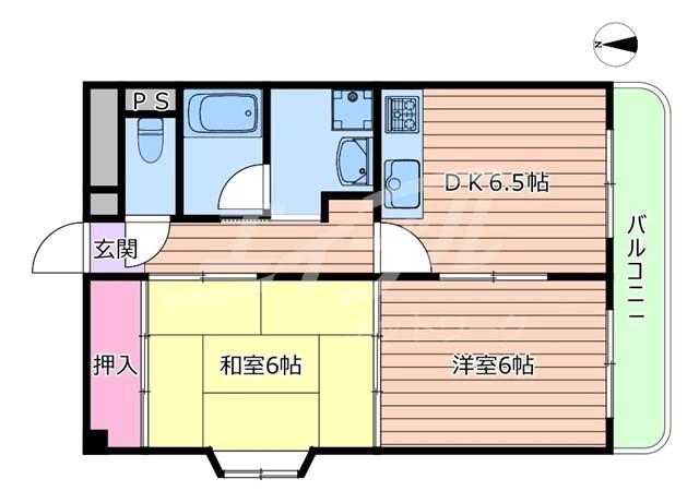 メゾンドパンテール(2DK/3階)の間取り写真