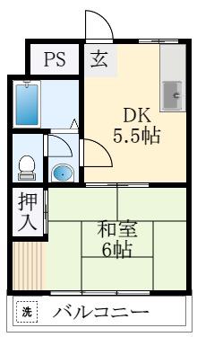 メゾン天美(1DK/3階)の間取り写真