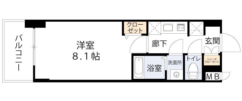D.CLAREST玉造(1K/7階)の間取り写真