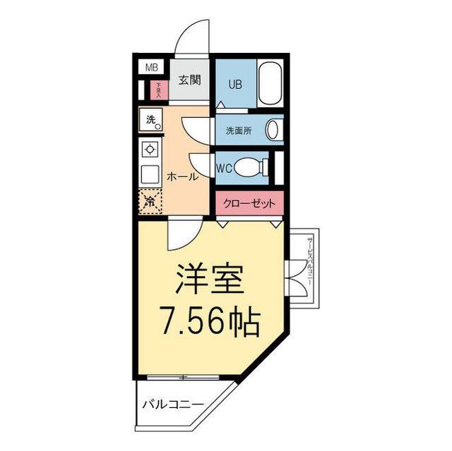 ATLAS CARO浦和常盤3丁目(1K/2階)の間取り写真