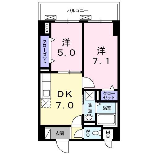 パイン ガーデン イケダ(2DK/3階)の間取り写真