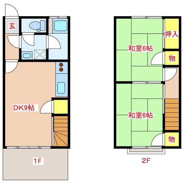 コーポサカエVII(2DK/1階)の間取り写真