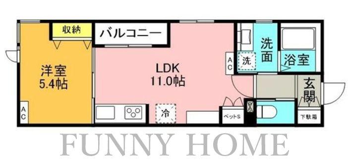 KOMAZAWA KOUEN TERRACE(1LDK/2階)の間取り写真