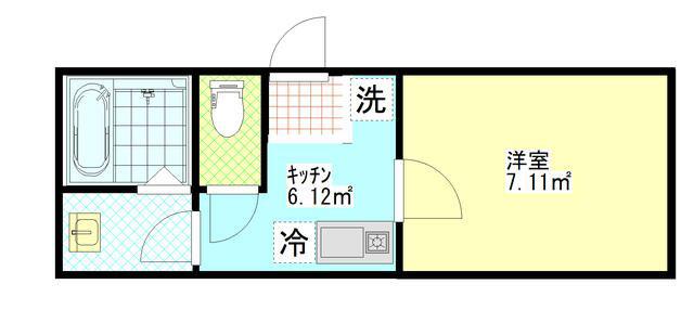 フェリチタ住吉(1K/4階)の間取り写真