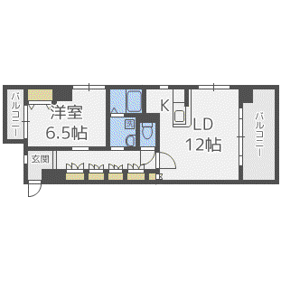 エンシェント山荘通(1LDK/4階)の間取り写真