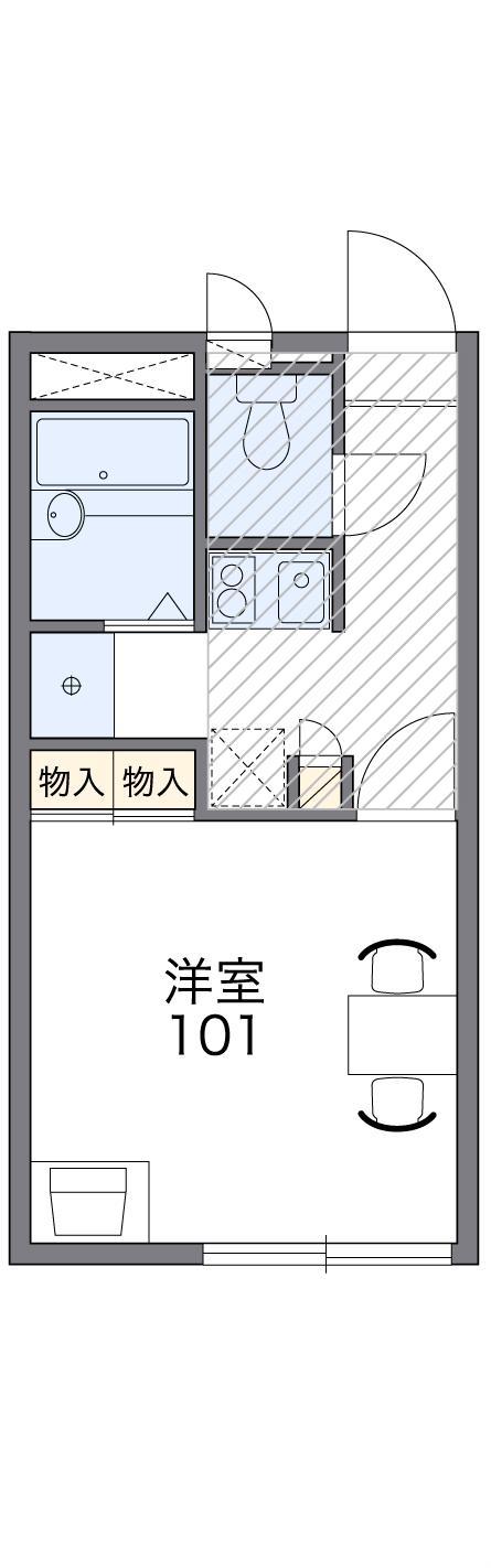 レオパレスM&S(1K/1階)の間取り写真