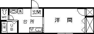 ラ・ドリームII(1K/2階)の間取り写真