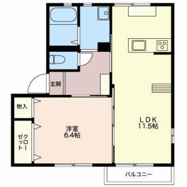 フォーレスアーサー A(1LDK/1階)の間取り写真