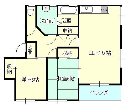 レジデンス彩(2LDK/2階)の間取り写真
