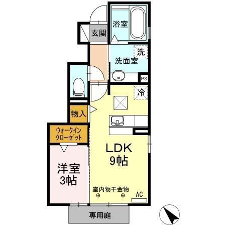エル・ソル(1LDK/1階)の間取り写真