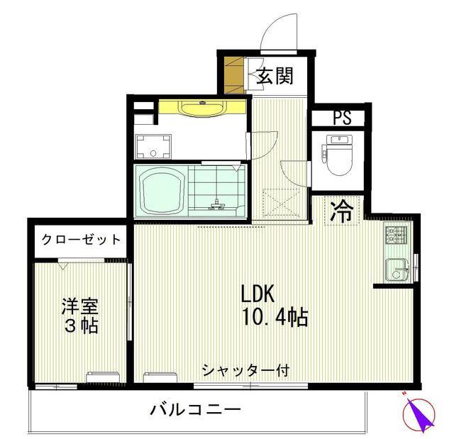 KAIULANI(1LDK/1階)の間取り写真