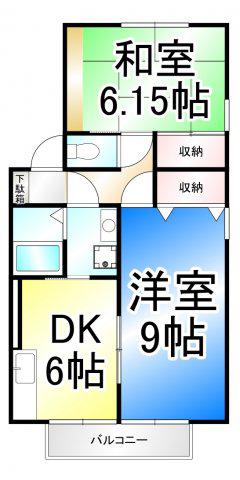 グレイス・ランド(2DK/2階)の間取り写真