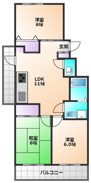 ブランシャトレ(3LDK/2階)の間取り写真