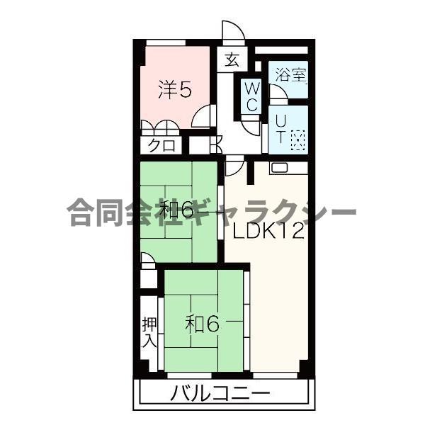 千里グランドハイツ宮脇(3LDK/7階)の間取り写真