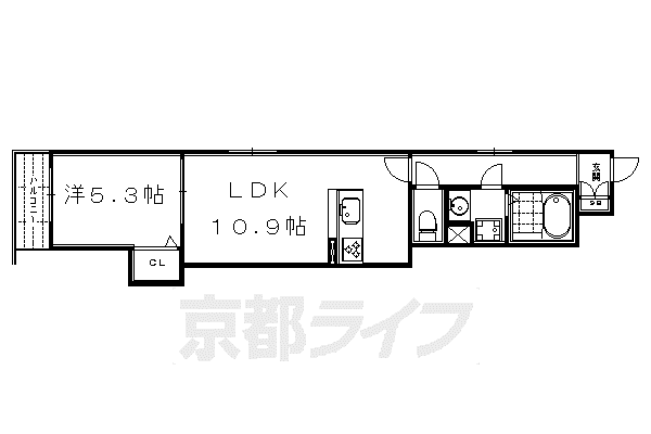 シャーメゾン柳八幡町(1LDK/2階)の間取り写真