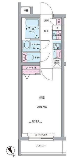 RELUXIA TOKYO イーストIII(1K/3階)の間取り写真