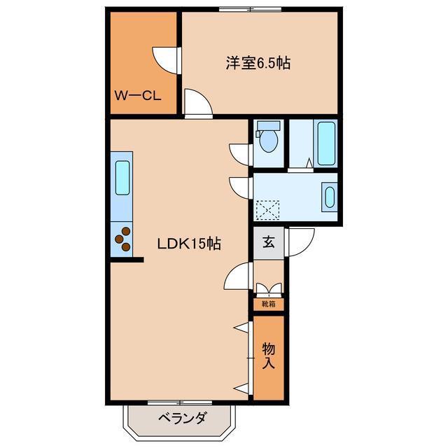 ロータリーマンション高山(1LDK/1階)の間取り写真