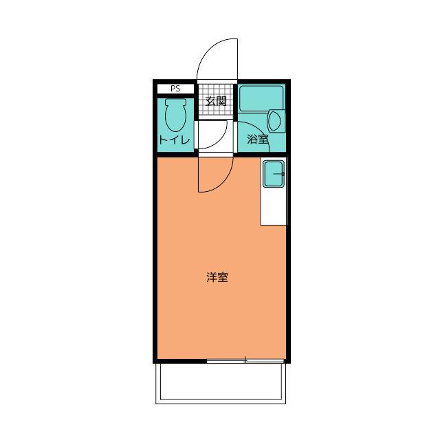 長田マンション(1K/2階)の間取り写真
