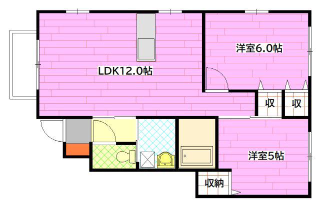 ビューテラス(2LDK/1階)の間取り写真