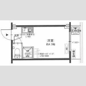 清水728ハイツ(1DK/4階)の間取り写真