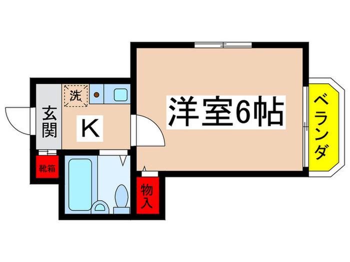 サンシティー稲田堤第5(1K/3階)の間取り写真
