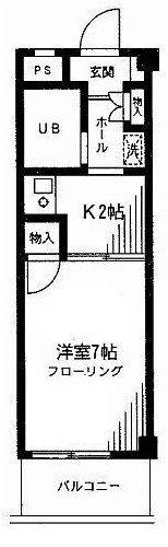 コモクレッセ(1K/2階)の間取り写真