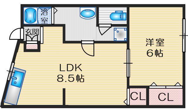 HIROTAハイツ(1LDK/2階)の間取り写真