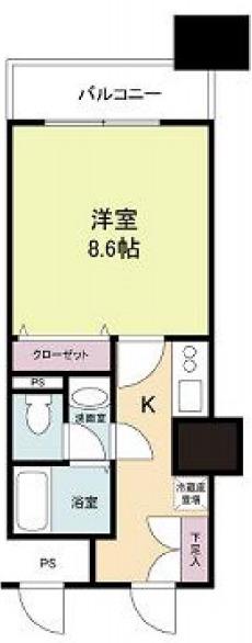 メゾンドヴィレ大阪城公園前(1K/14階)の間取り写真