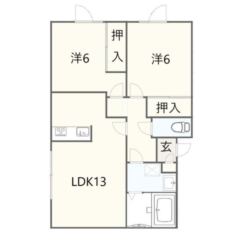 ドルチェ(2LDK/2階)の間取り写真