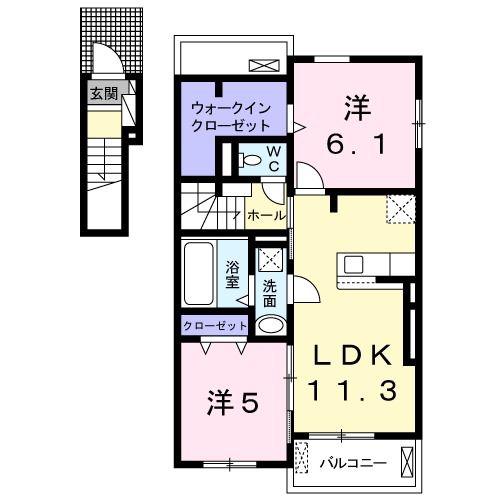 ジェイビーズ(2LDK/2階)の間取り写真