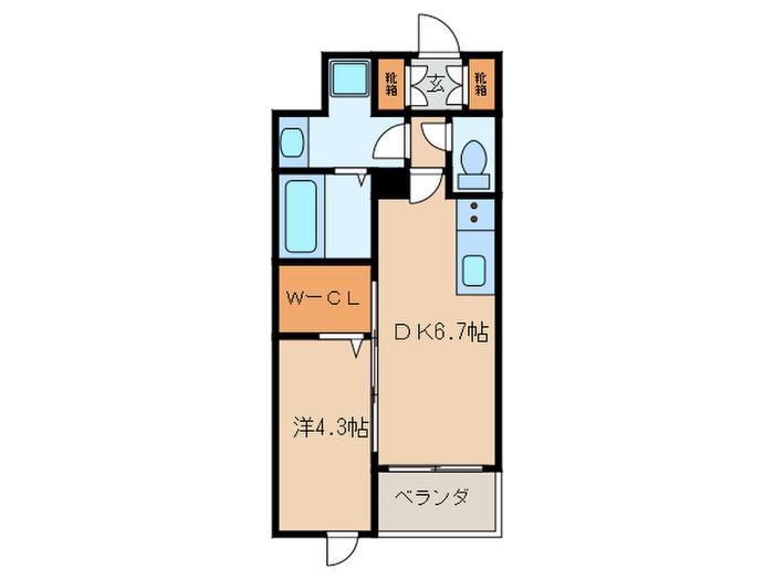 RUE DE SALIERI(1DK/1階)の間取り写真