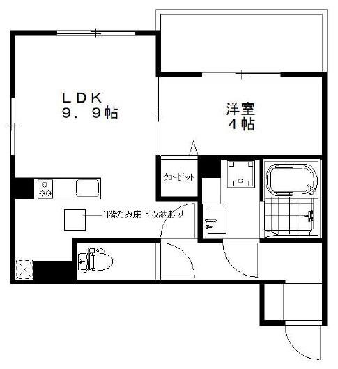 ソラヴィータ桂川(1LDK/2階)の間取り写真