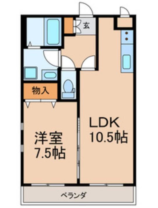 エターナI(1LDK/1階)の間取り写真