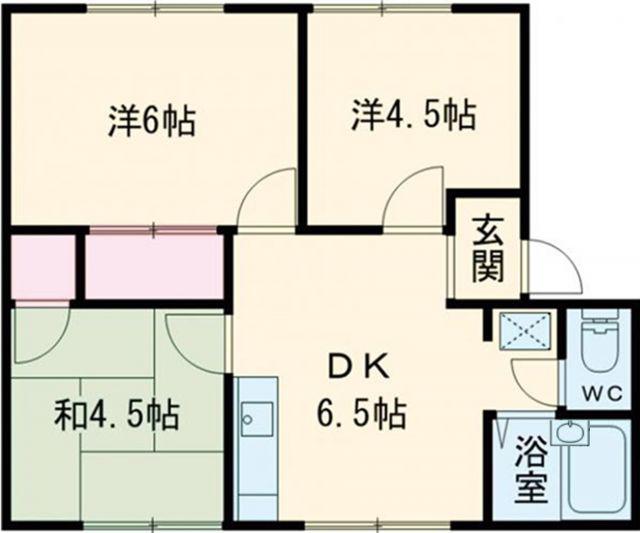 コーポサンピアB棟(3DK/2階)の間取り写真