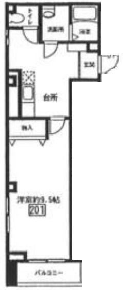 ACT-1(1K/2階)の間取り写真