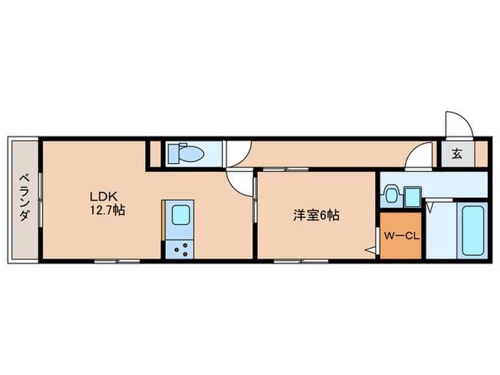 エムライズ大蔵中町(1LDK/3階)の間取り写真