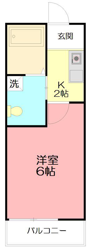ラフィーネ厚木(1K/3階)の間取り写真