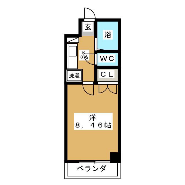 クレオ舞浜(1K/3階)の間取り写真