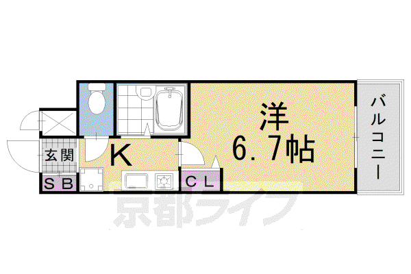 DELEAD烏丸西(1K/3階)の間取り写真