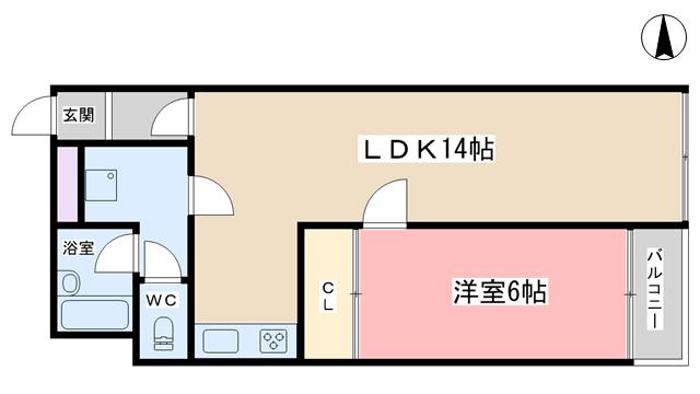 コートバレー1(1LDK/1階)の間取り写真