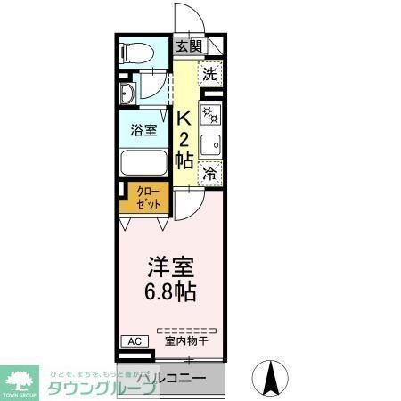 フォレストヤマザキ(1K/3階)の間取り写真