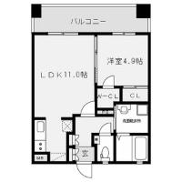門司ポロニア弐番館(1LDK/4階)の間取り写真