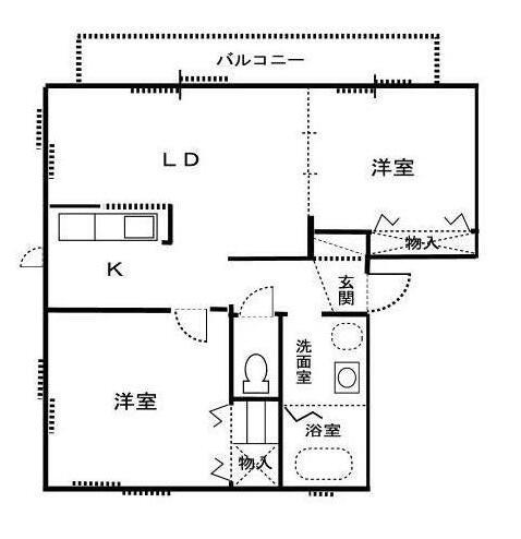 ロイヤルコスモ(2LDK/1階)の間取り写真