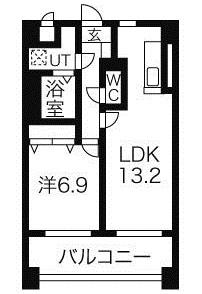 リバーサイド天神(1LDK/6階)の間取り写真