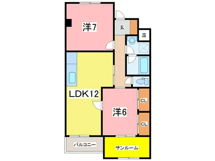 文京ハイム(2LDK/4階)の間取り写真