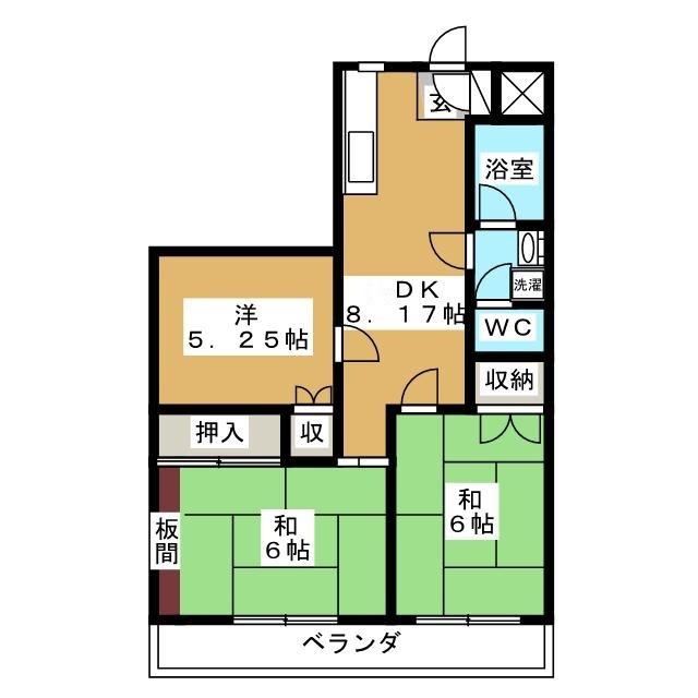 エレファントパレス(3DK/2階)の間取り写真