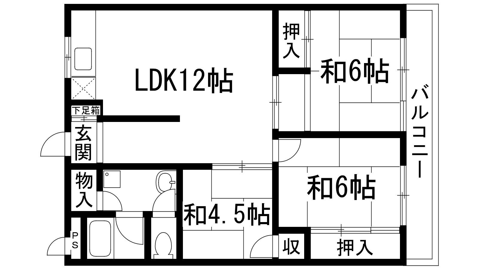 エリエールハイツ川西(3LDK/4階)の間取り写真