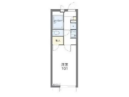 レオパレスチェリーブロッサム(1K/2階)の間取り写真